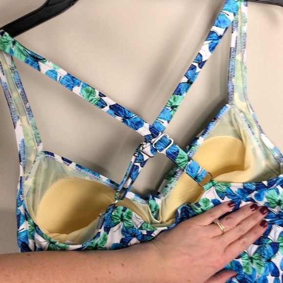 Always for Me Blue Two Piece Flutter Swimdress NWT - Picture 7 of 12